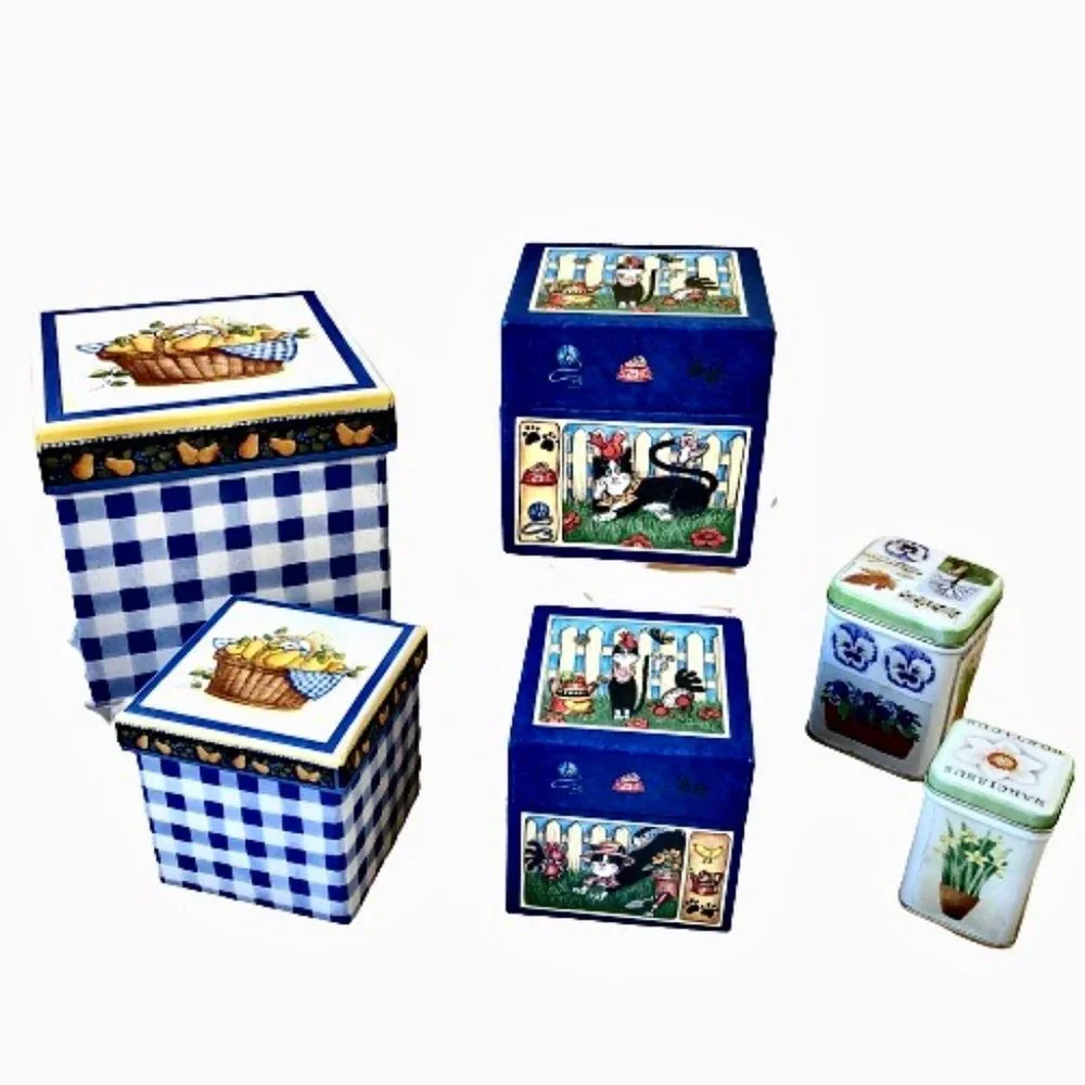 Storage Collecible Boxes Bob's Cat + Debbie Crabtree + Judith Glover * Lot of 6